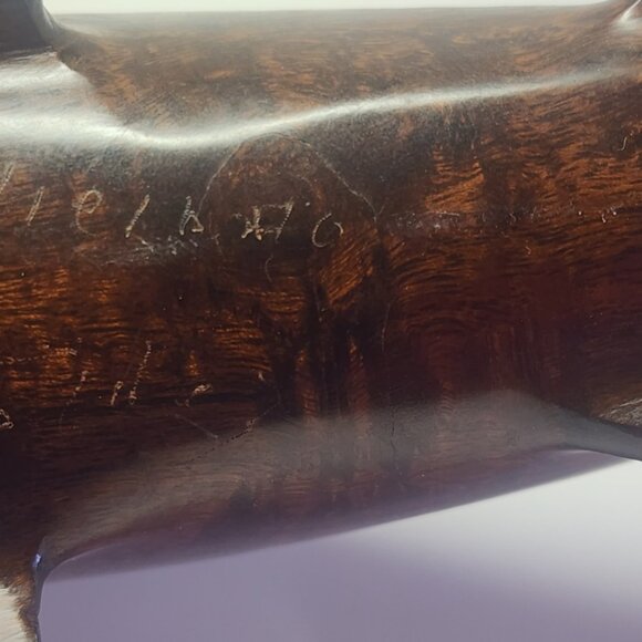 Great Signed Hardwood Ebony Salmon, Trout Fish Sculpture 13", Belielko? - Picture 4 of 7